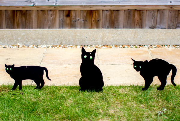 Set of 3 Cat Scarers Cat Silhouettes with Lifelike Eyes by PestBye™